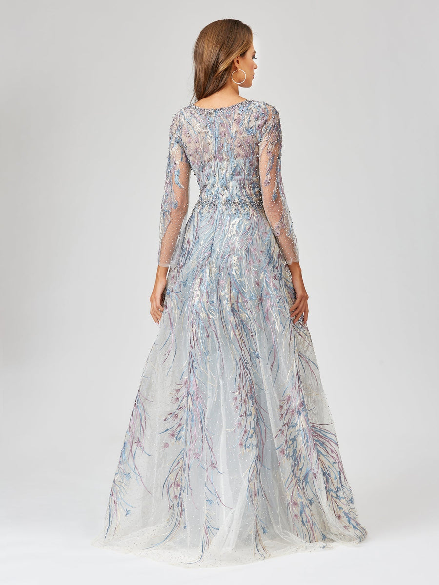 Formal Dresses Long Overskirt Formal Lace Evening Dress Multi