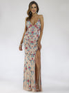 Prom Dresses Prom Long Beaded Floral Pattern Formal Evening Dress  Nude/Multi
