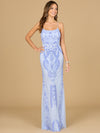 Prom Dresses Fitted Long Beaded Formal Pattern Prom Dress Periwinkle