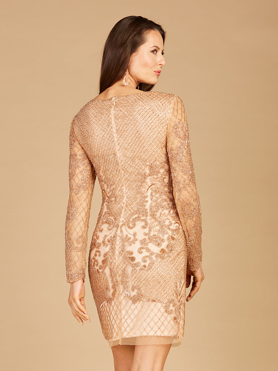Cocktail Dresses Cocktail Fitted Short Mini Homecoming Dress Rose/Gold