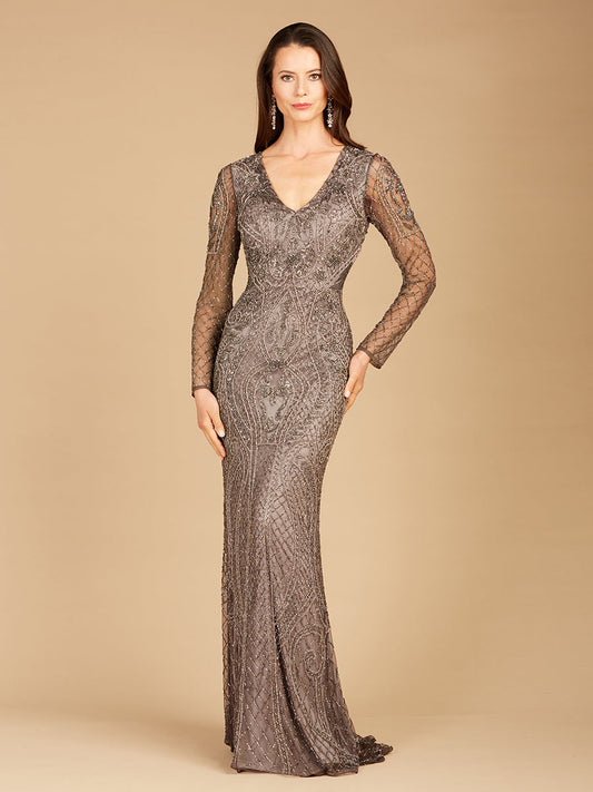 Formal Dresses Long Fitted Formal Evening Dress Grey