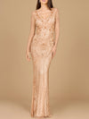 Formal Dresses Long Fitted Formal Evening Dress Rose/Gold