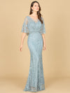 Mother of the Bride Dresses  Floral Pattern Long Mother of the Bride Lace Dress Dusk