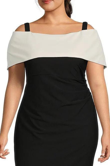 Formal Dresses Fitted Long Formal Plus Size Evening Dress Black Ivory