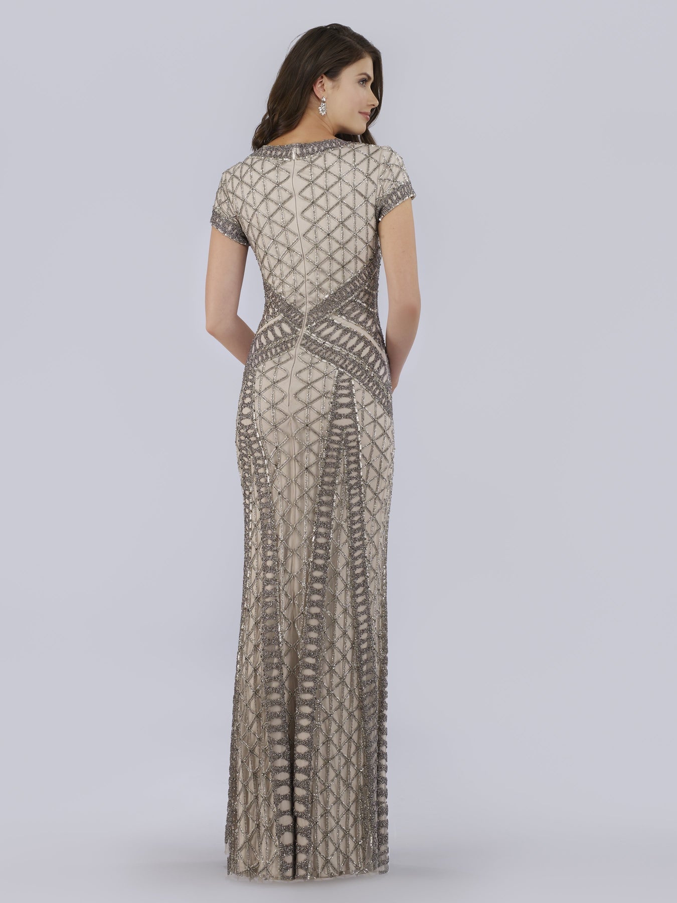 Mother of the Bride Dresses Beaded Long Formal Mother of the Bride Dress Silver