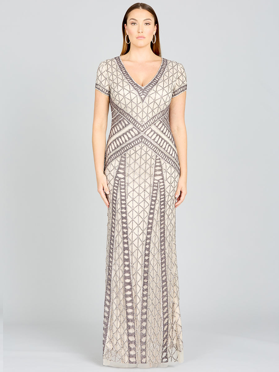 Mother of the Bride Dresses Beaded Long Formal Mother of the Bride Dress Silver