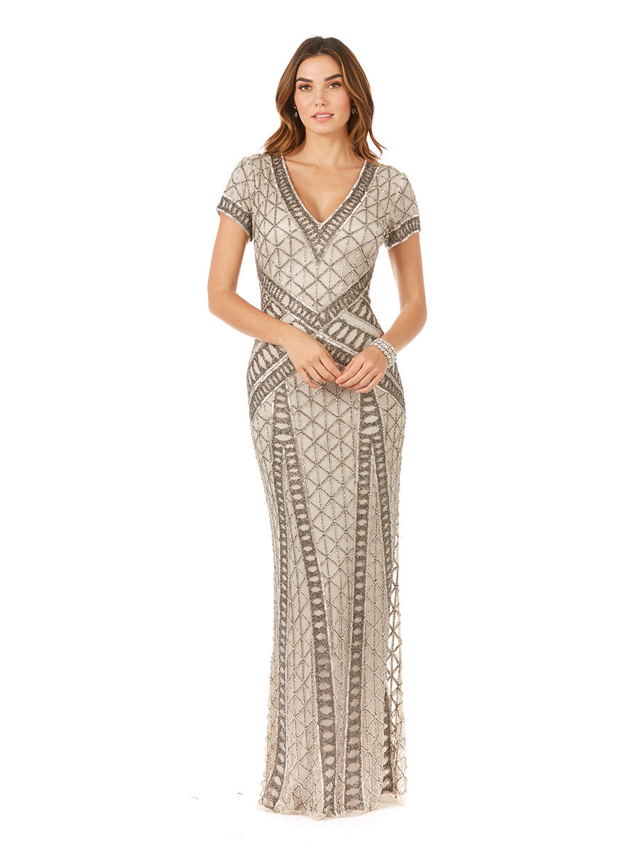 Mother of the Bride Dresses Beaded Long Formal Mother of the Bride Dress Silver