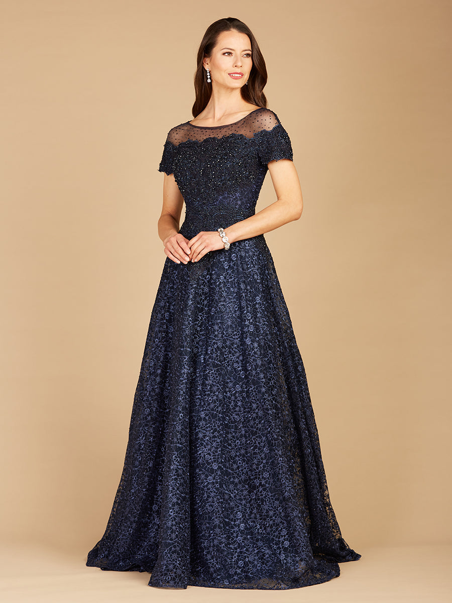 Formal Dresses Long Lace Ball Gown Formal Evening Dress Navy