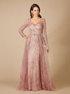 Mother of the Bride Dresses Long Lace Ball Gown Mother of the Bride Overskirt Dress Dusty Rose