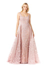 Formal Dresses Long A Line Overskirt Evening Prom Dress Dusty Pink