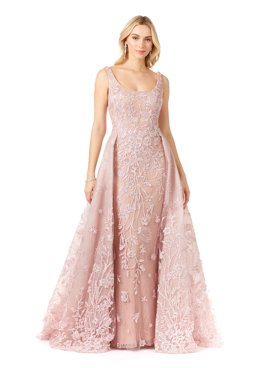 Formal Dresses Long A Line Overskirt Evening Prom Dress Dusty Pink