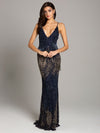 Prom Dresses Long Formal Beaded Fringe Prom Dress Navy