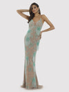 Prom Dresses Long Formal Beaded Fringe Prom Dress Nude/Mint