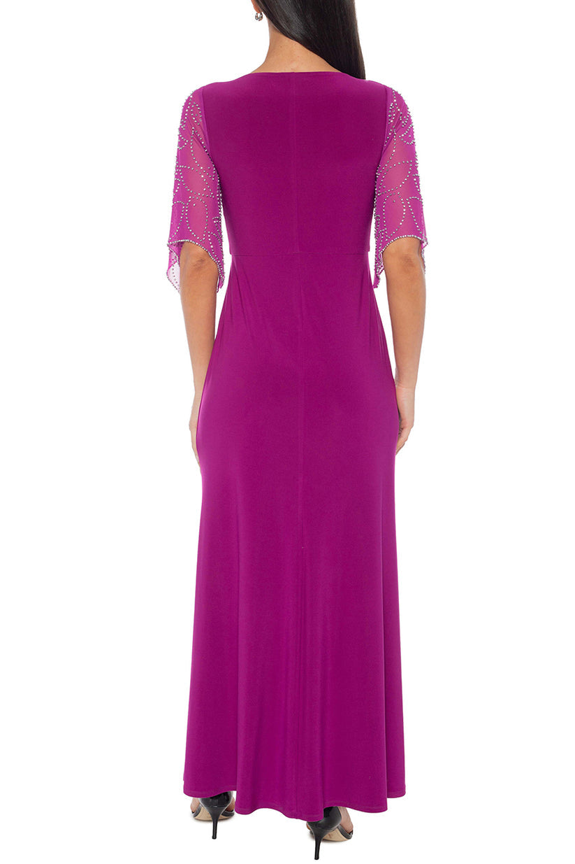 Plus Size Dresses Formal Long Beaded Plus Size Dress Magenta