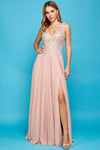 Prom Dresses Prom A Line Long Formal Slit DressDusty Rose