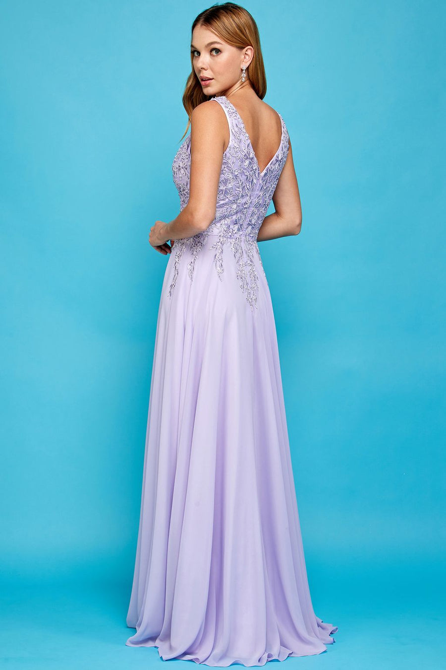 Prom Dresses Prom A Line Long Formal Slit Dress Lavender