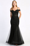 Prom Dresses Long Beaded Lace Formal Corset Prom Dress Black