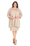 Plus Size Dresses Pleated Short Plus Size Glitter Jacket Dress Champagne