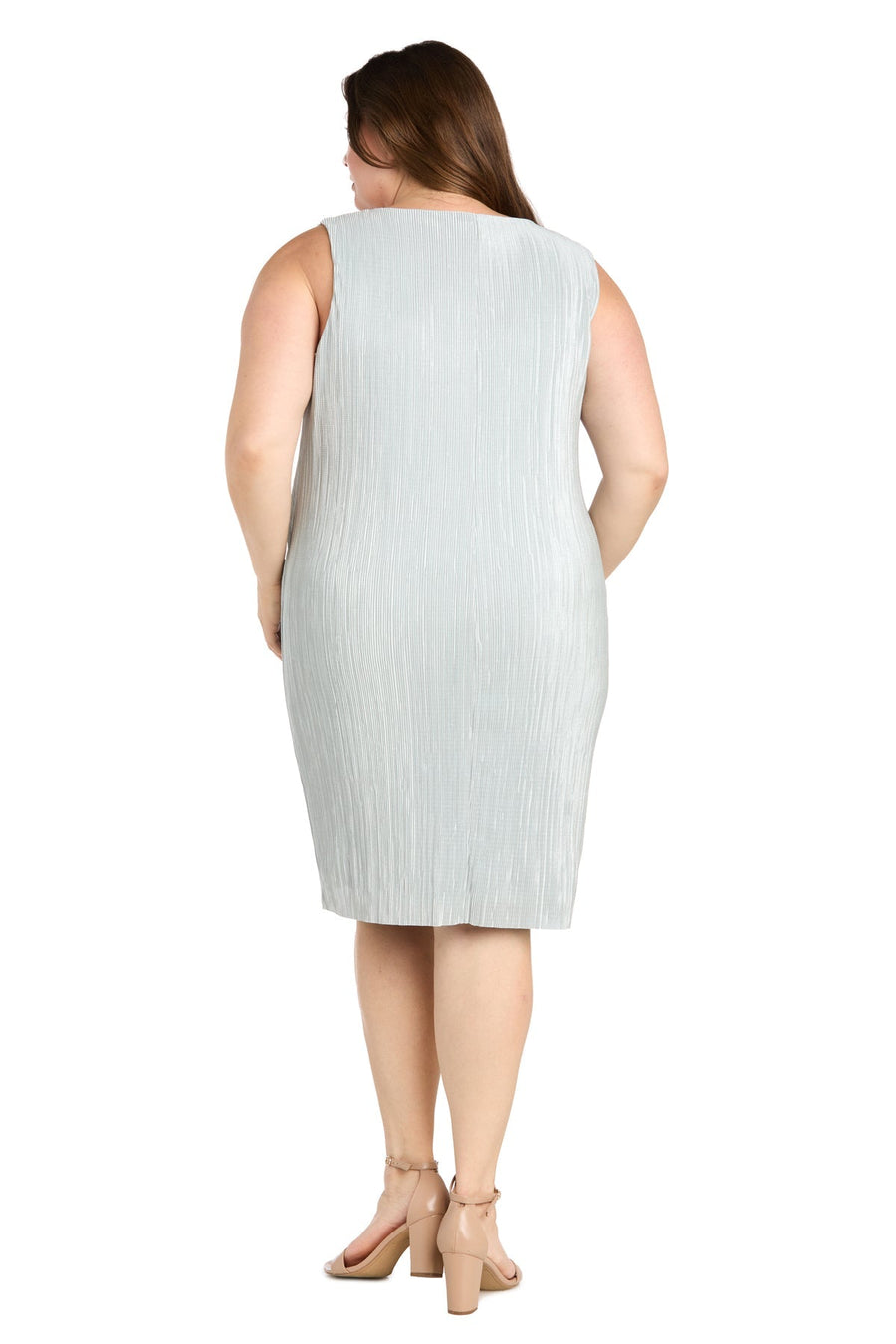 Plus Size Dresses Pleated Short Plus Size Glitter Jacket Dress Sage