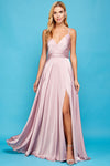 Prom Dresses  Long A Line Formal Slit Pocket Prom Dress Dusty Rose