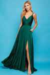 Prom Dresses  Long A Line Formal Slit Pocket Prom Dress Emerald