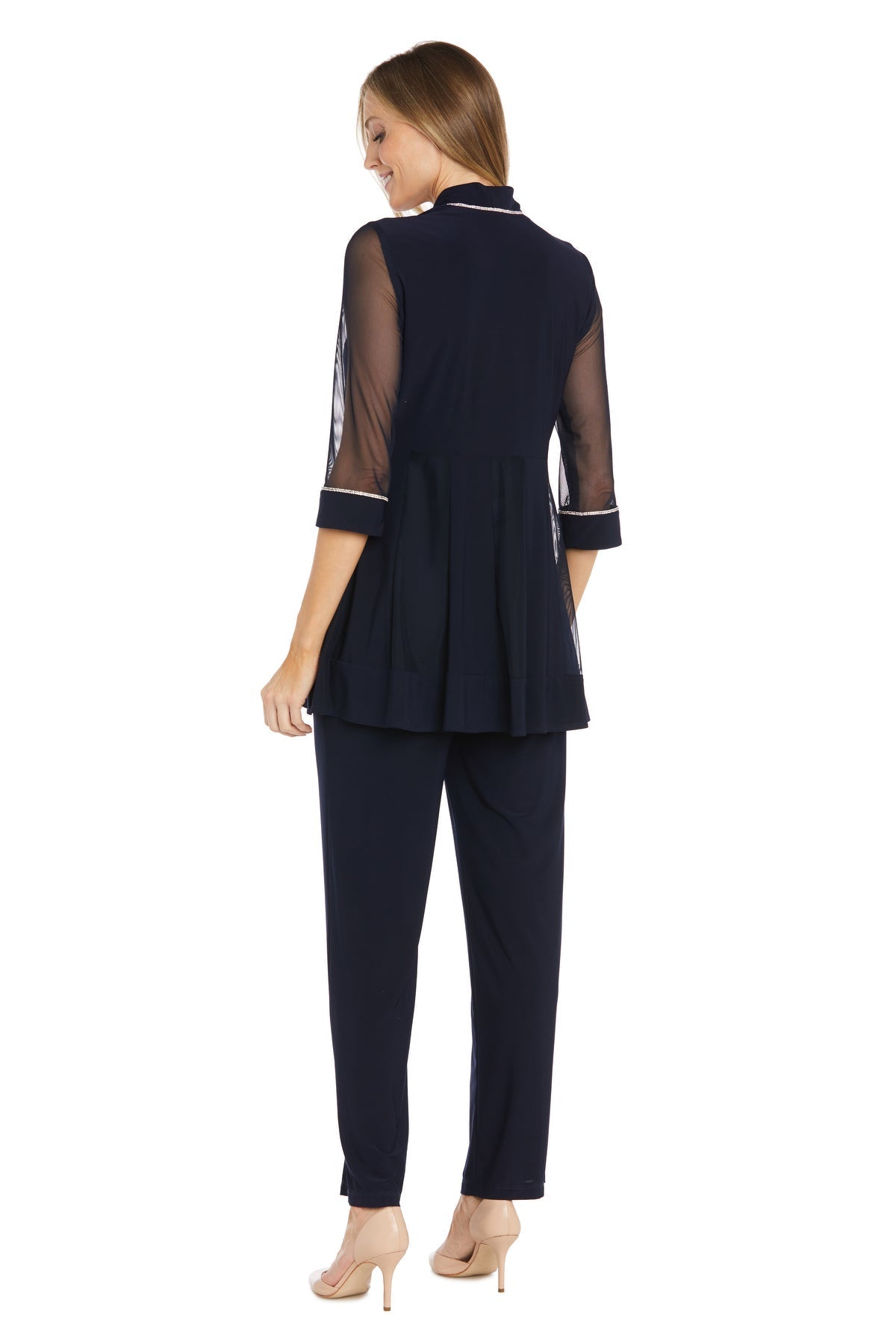 Pant Suit Long Mother of the Bride Formal Pant Suit Navy