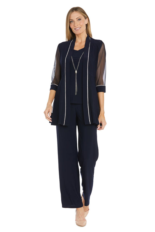 Pant Suit Long Mother of the Bride Formal Pant Suit Navy
