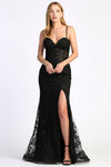 Prom Dresses Beaded Long Formal Lace Prom Dress Black
