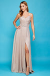 Prom Dresses Long Metallic Formal A Line Pocket Prom Dress Rose