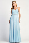 Prom Dresses Pleated Long Formal Metallic Glitter Prom Dress Sky Blue