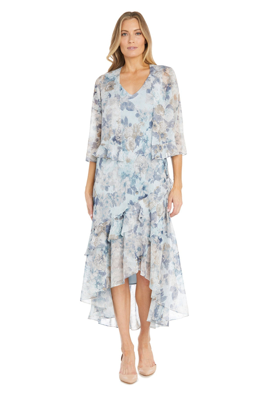 Mother of the Bride Dresses High Low Floral Mother of the Bride Dress Slate