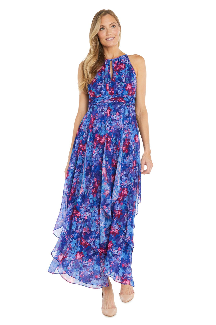 Formal Dresses Long Floral Print Formal Dress Royal