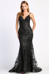 Prom Dresses Mermaid Long Formal Glitter Applique Prom Dress Black