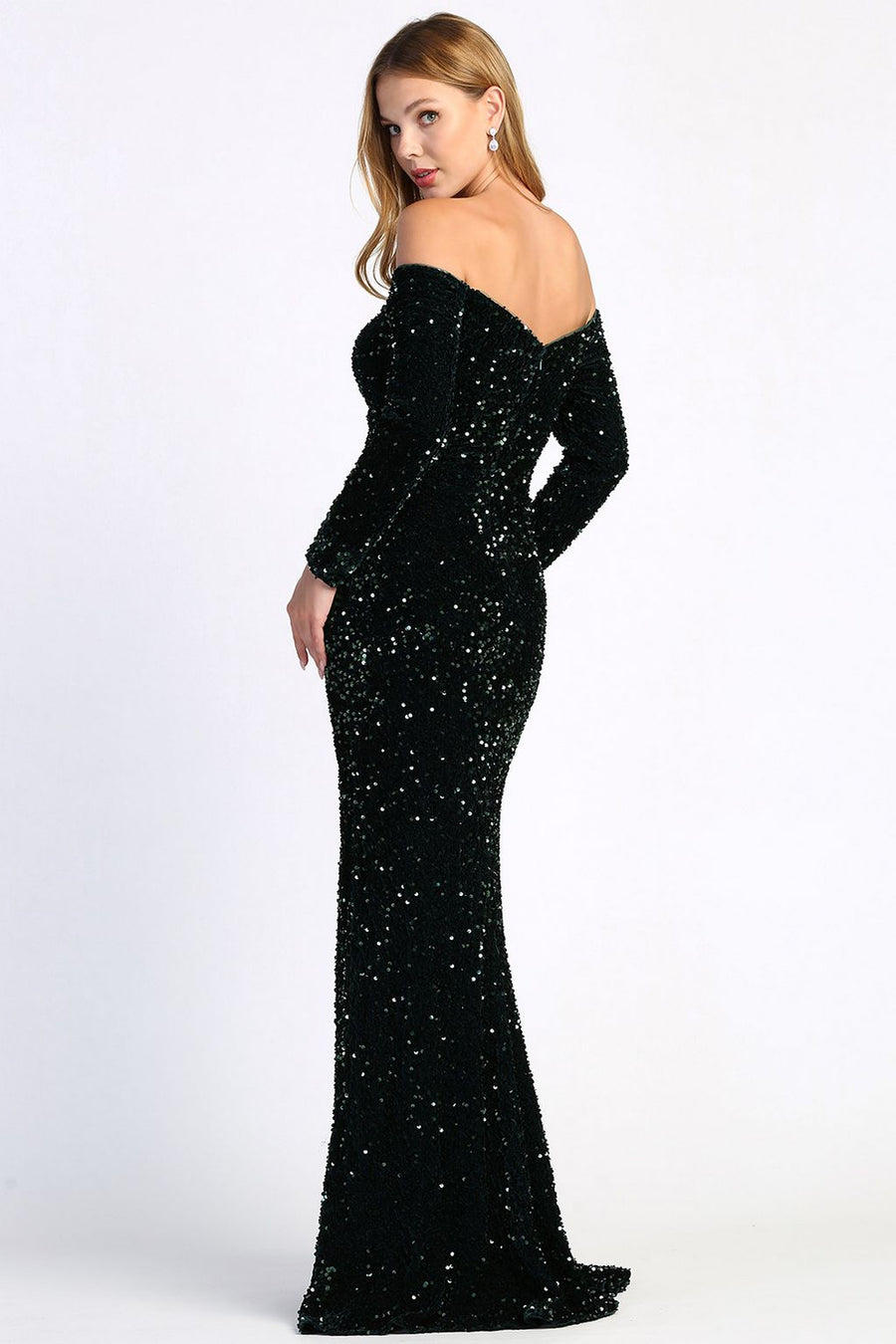 Prom Dresses Long Sequin Formal Evening Prom Dress Dark Emerald