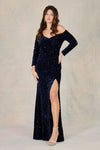 Prom Dresses Long Sequin Formal Evening Prom Dress Navy