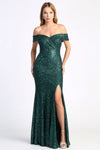 Prom Dresses Prom Long Fitted Sequin Slit Formal Dress Emerald