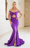 Prom Dresses Prom Fitted Slit Long Formal Dress Purple
