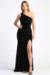 Prom Dresses Fitted Long Sequin Formal Slit Evening Dress Black
