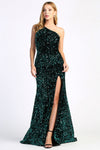 Prom Dresses Fitted Long Sequin Formal Slit Evening Dress Emerald/Black