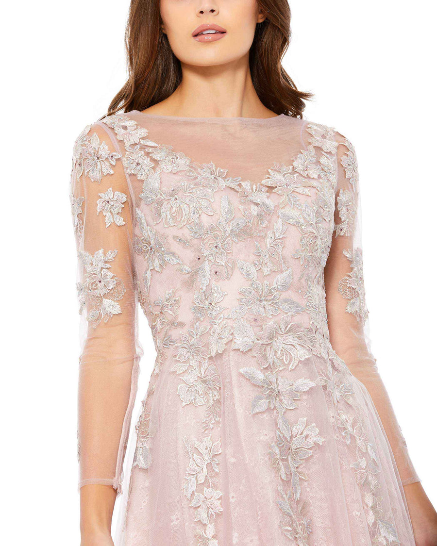 Cocktail Dresses Long Sleeve Cocktail Midi Dress Vintage Lilac