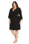Plus Suze Dresses Short Ruffle Cocktail Plus Size Dress Black