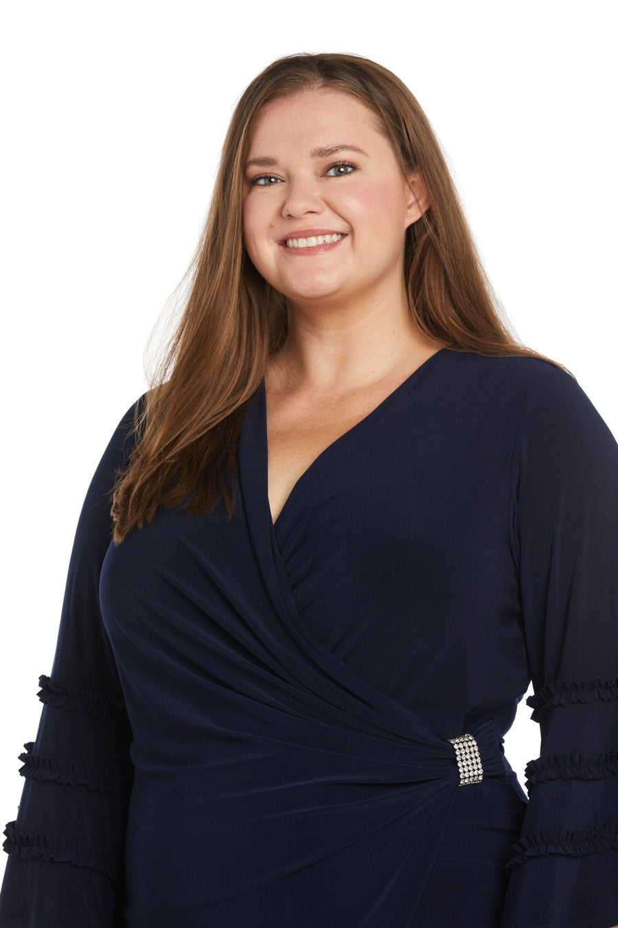 Plus Suze Dresses Short Ruffle Cocktail Plus Size Dress Navy