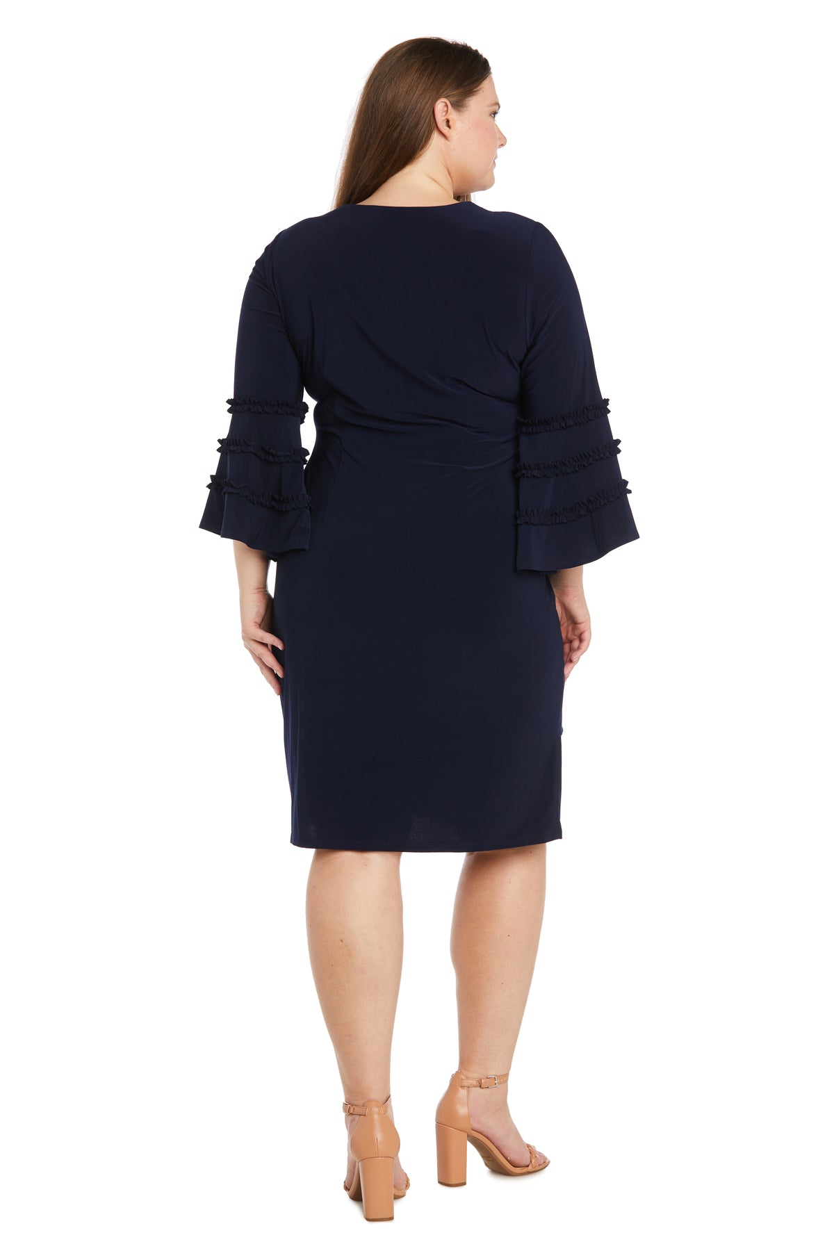 Plus Suze Dresses Short Ruffle Cocktail Plus Size Dress Navy