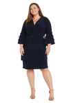 Plus Suze Dresses Short Ruffle Cocktail Plus Size Dress Navy