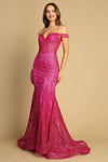 Prom Dresses Glitter Prom Long Formal Dress Fuchsia