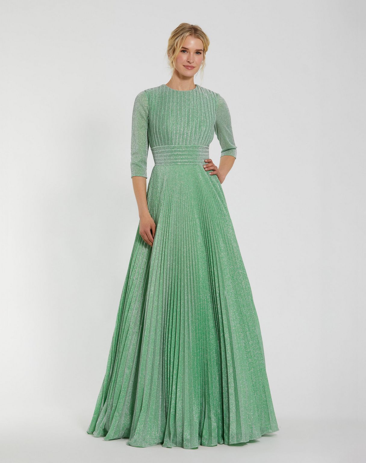 Formal Dresses Long Pleated A Line Formal Evening Dress Sage