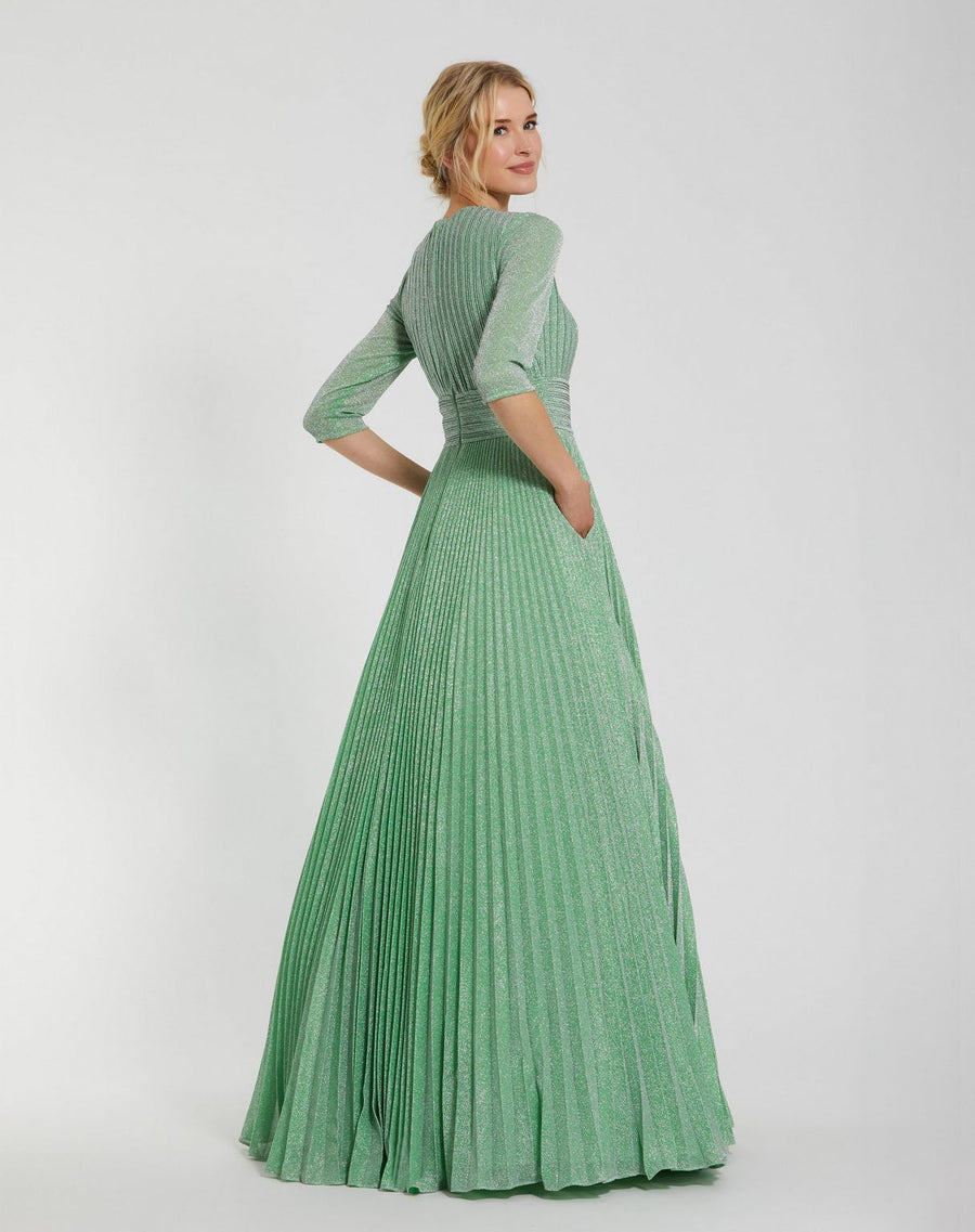 Formal Dresses Long Pleated A Line Formal Evening Dress Sage
