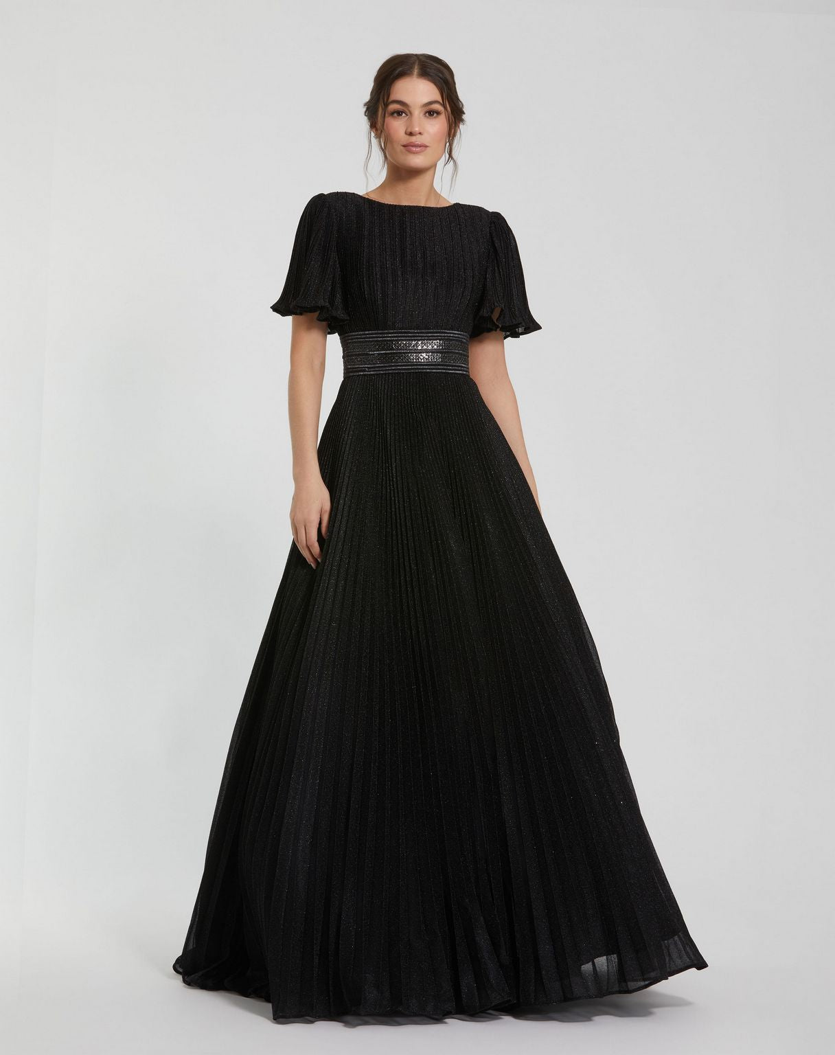 Formal Dresses Long Pleated Formal Prom Dress Black