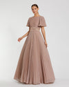 Formal Dresses Long Pleated Formal Prom Dress Rose Gold