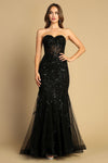 Prom Dresses Long Prom Beaded Lace Mermaid Formal Dress Black